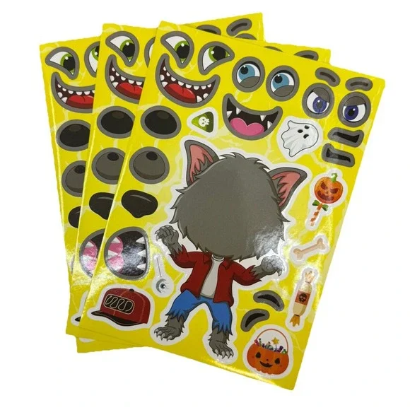 Make-a-face Sticker Stickers Sheets Make Your Halloween Monster 24 Sheets - Picture 5 of 16